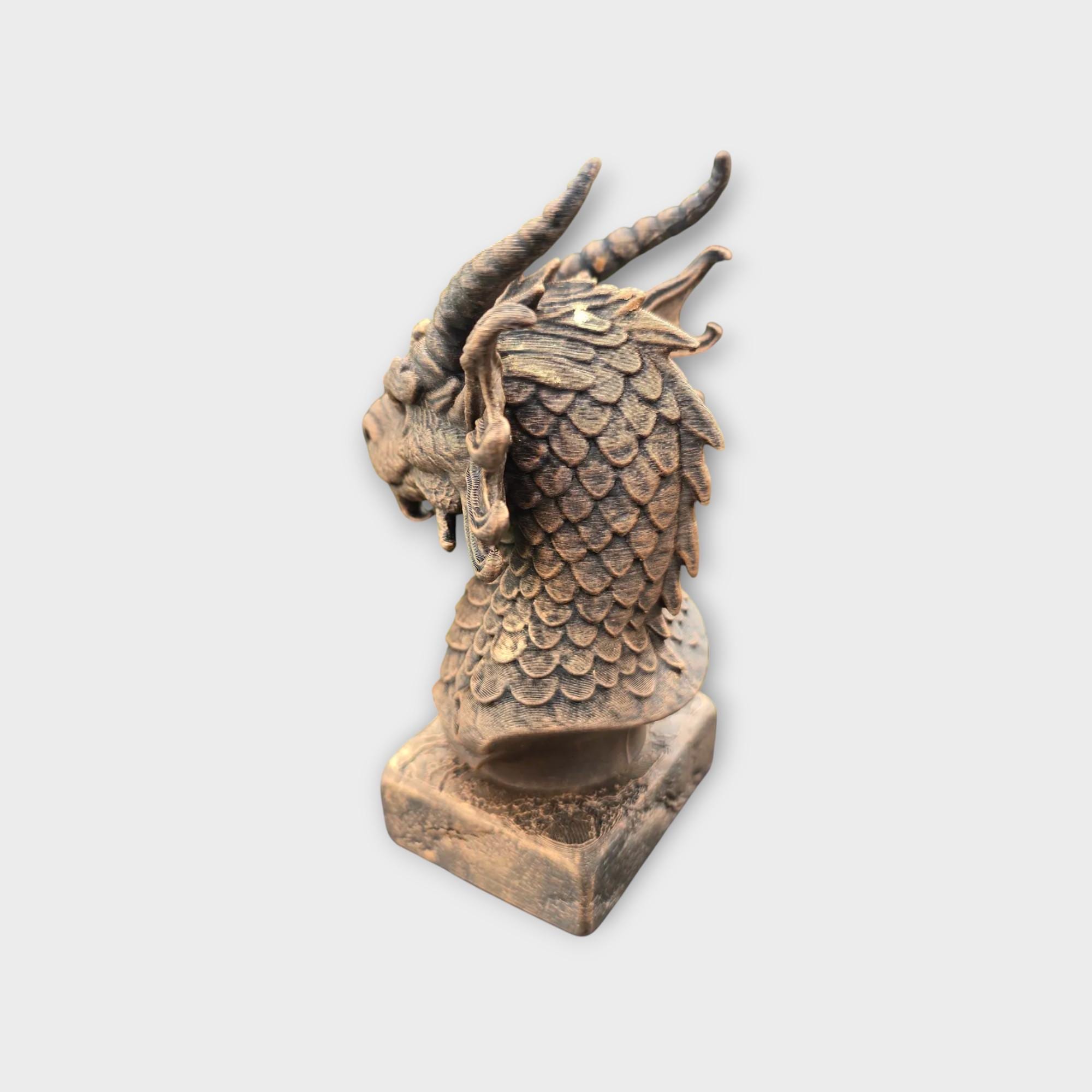 Bust of a Water Dragon Bust statue - handpainted home decor dog lover gift him her ornament