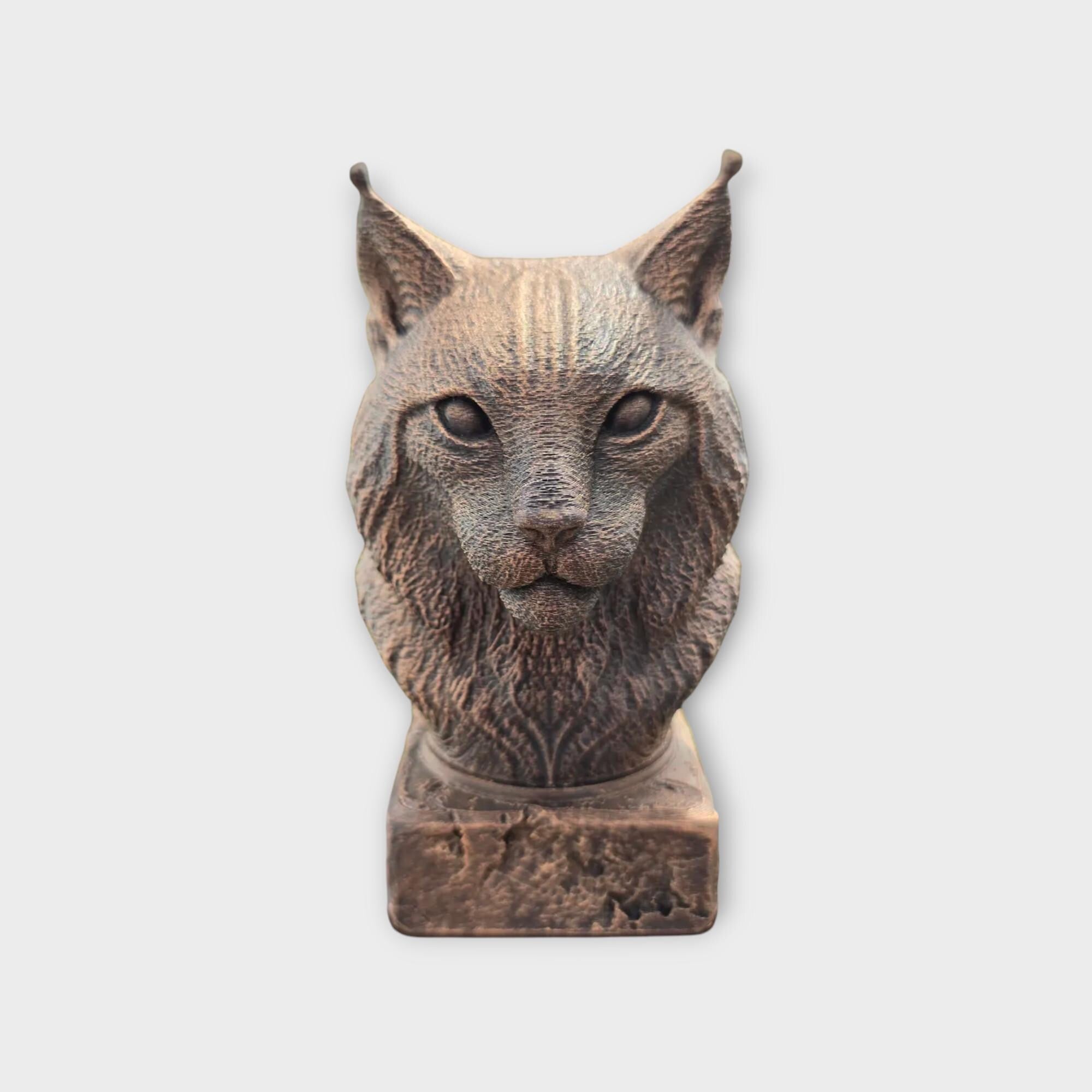 Bust of a Lynx cat statue - home decor lover gift him her handpainted ornament