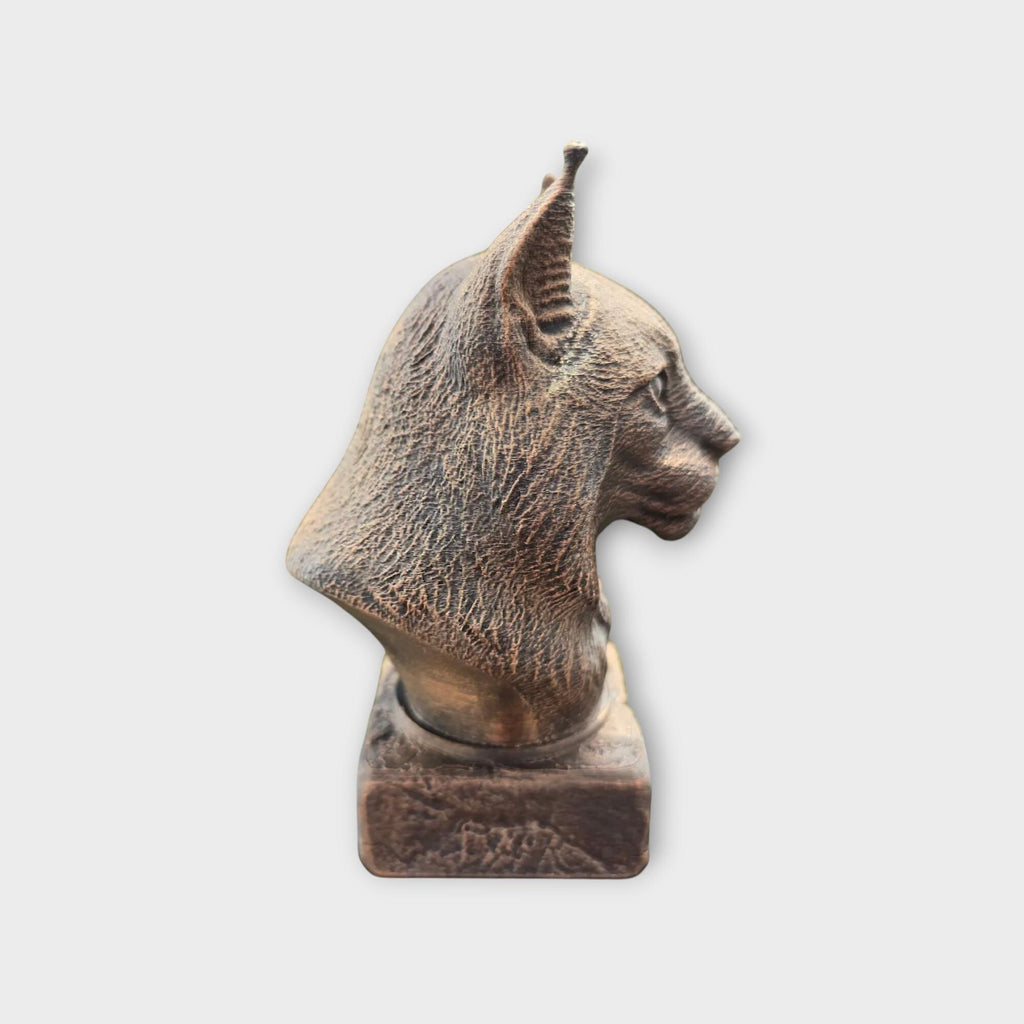 Bust of a Lynx cat statue - home decor lover gift him her handpainted ornament