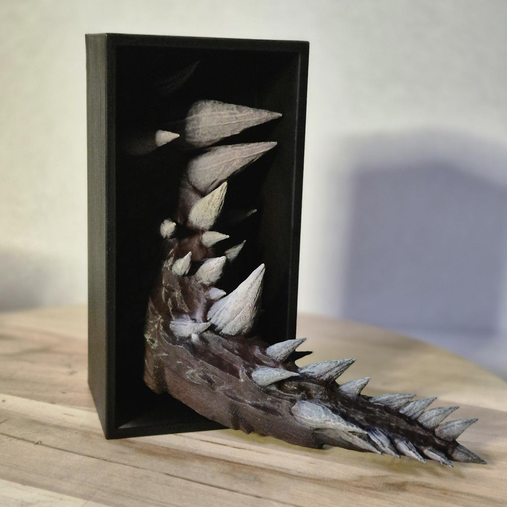 Brown Dragon Head and Tail Book Nook & DnD DM Screen - 2-in-1 Fantasy Set forthwing onyxstorm decor gift