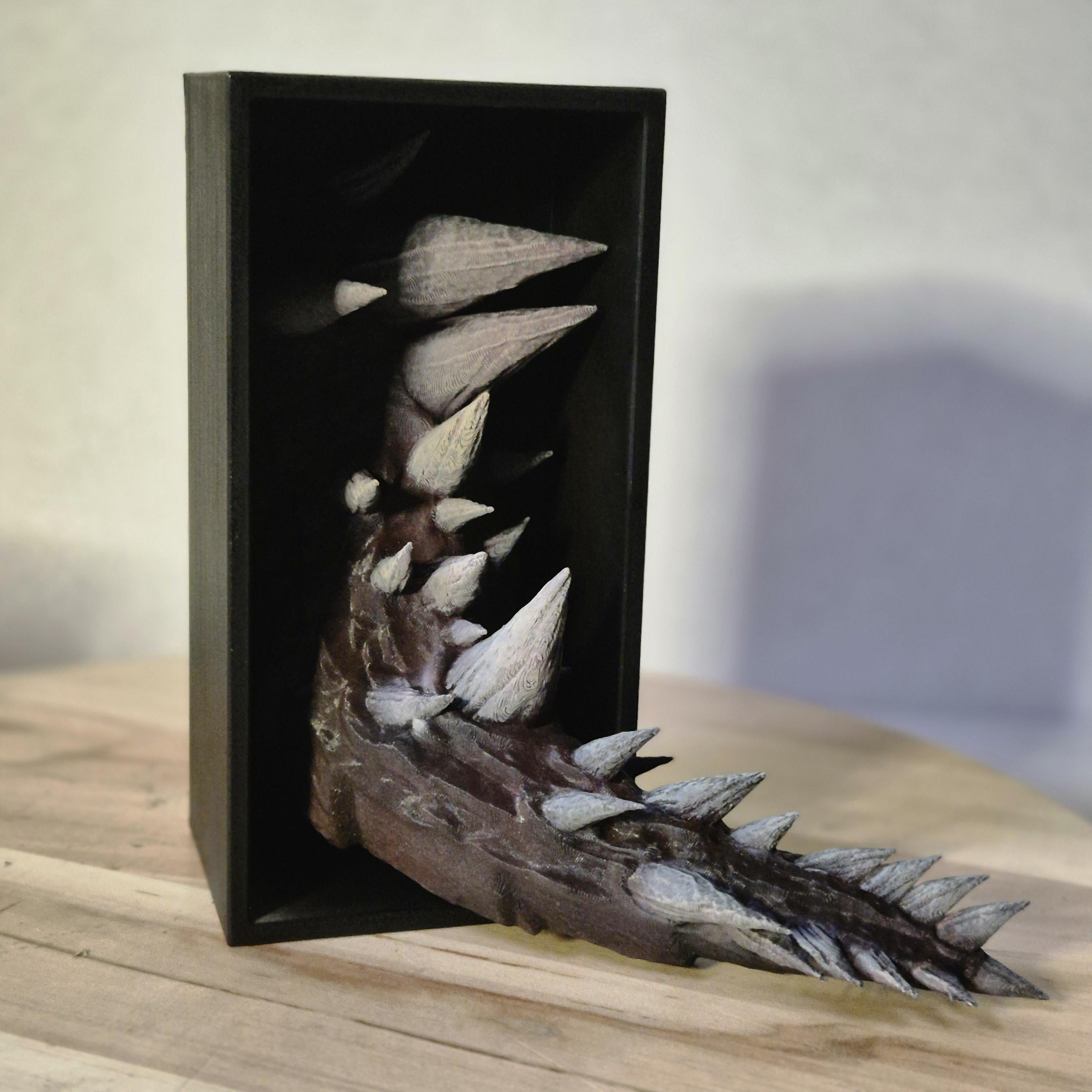 Brown Dragon Head and Tail Book Nook & DnD DM Screen - 2-in-1 Fantasy Set forthwing onyxstorm decor gift