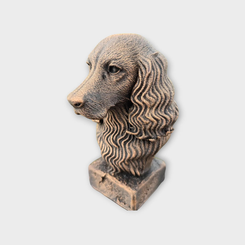 Bust of a Springer Spaniel dog statue - home decor dog lover handpainted ornament