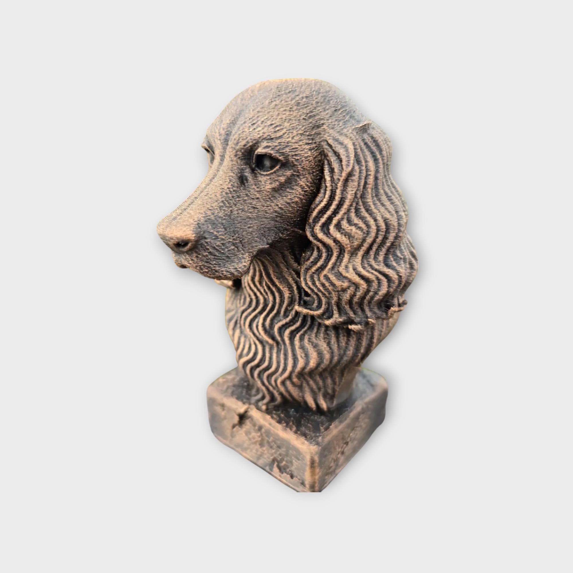 Bust of a Springer Spaniel dog statue - home decor dog lover handpainted ornament