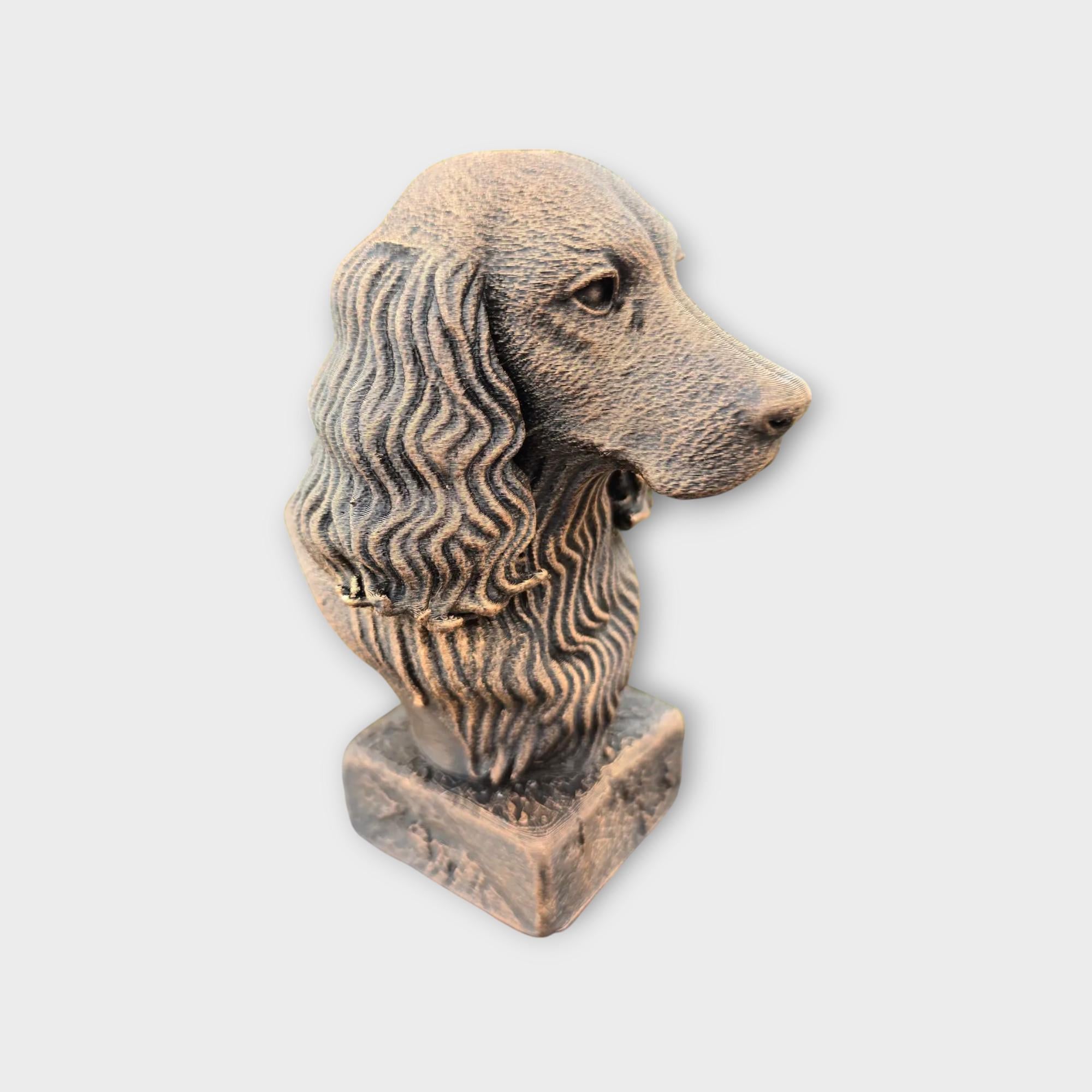 Bust of a Springer Spaniel dog statue - home decor dog lover handpainted ornament