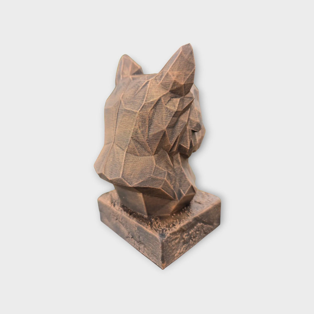 Bust of a Yorkshire Terrier Low Poly dog statue - home decor dog lover handpainted ornament