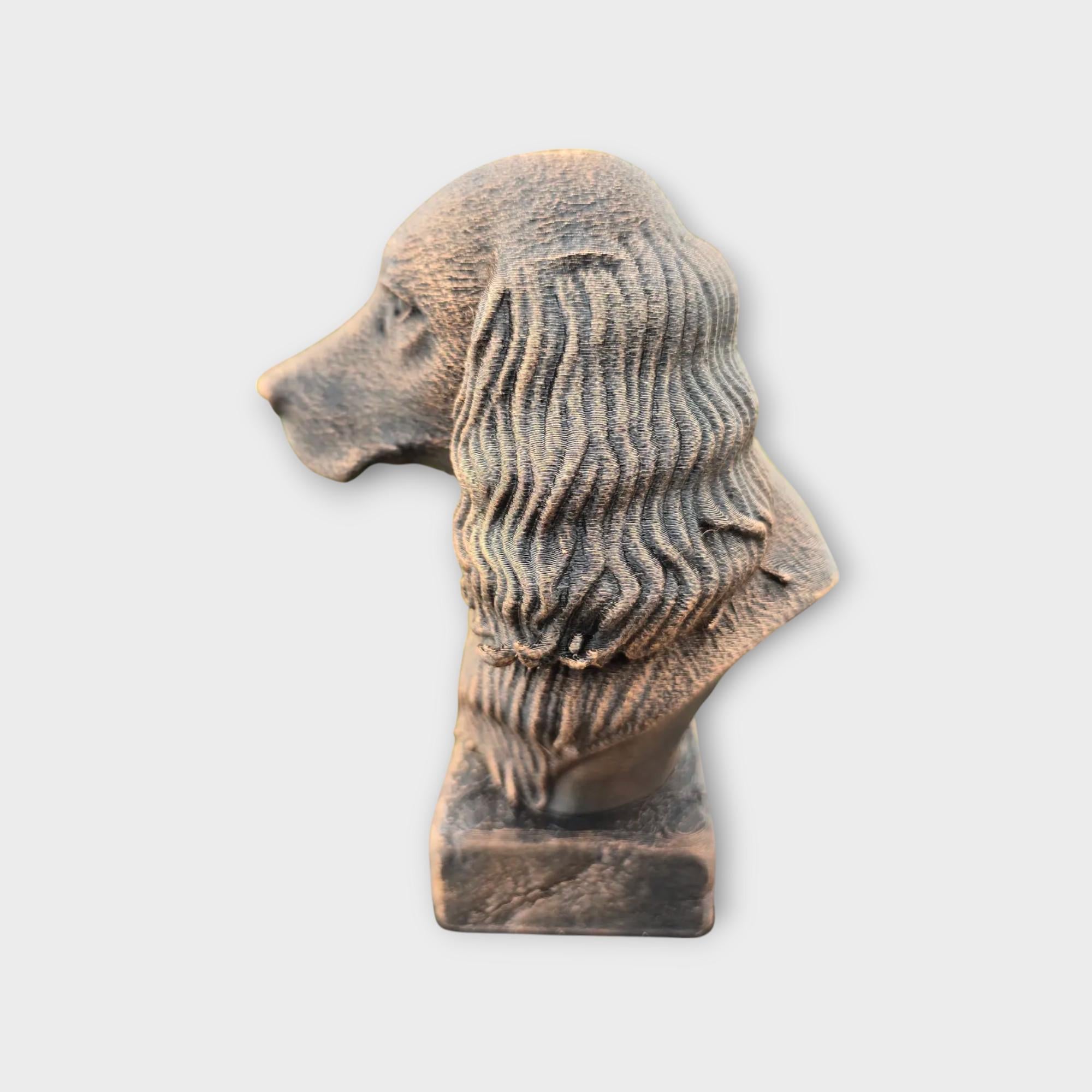 Bust of a Springer Spaniel dog statue - home decor dog lover handpainted ornament