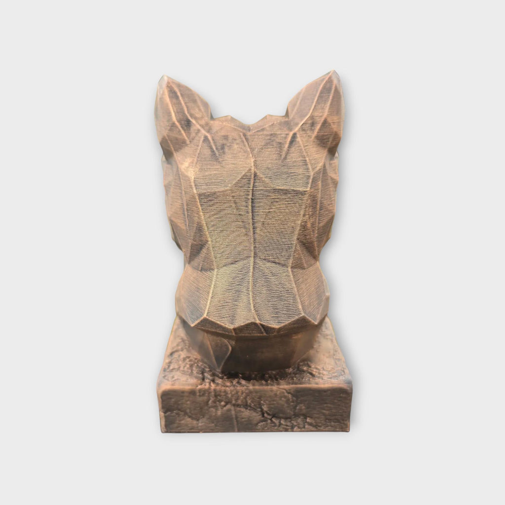 Bust of a Yorkshire Terrier Low Poly dog statue - home decor dog lover handpainted ornament