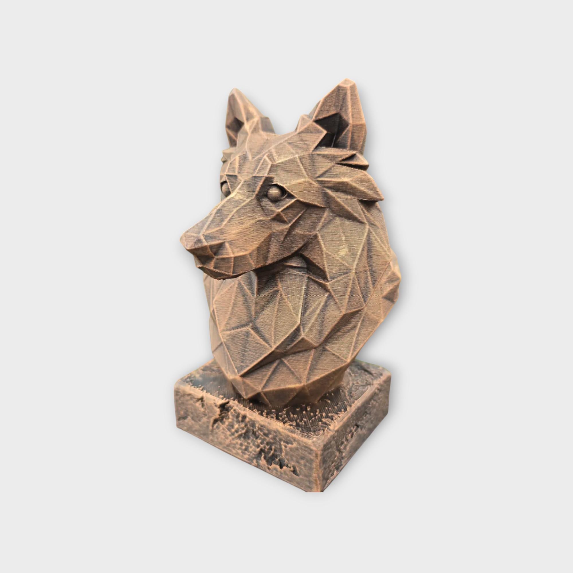 Büste eines Shetland Sheepdog Low Poly Büste Hundestatue - Wohndeko Hundeliebhaber handbemaltes Ornament