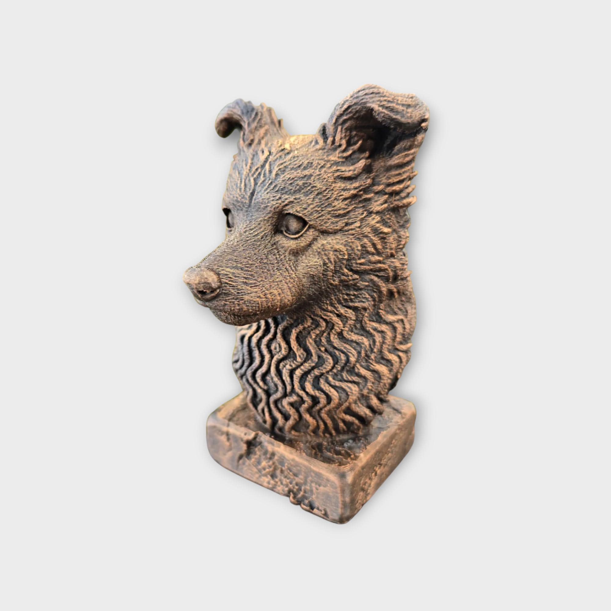 Bust of a Pumi dog statue - home decor dog lover handpainted ornament