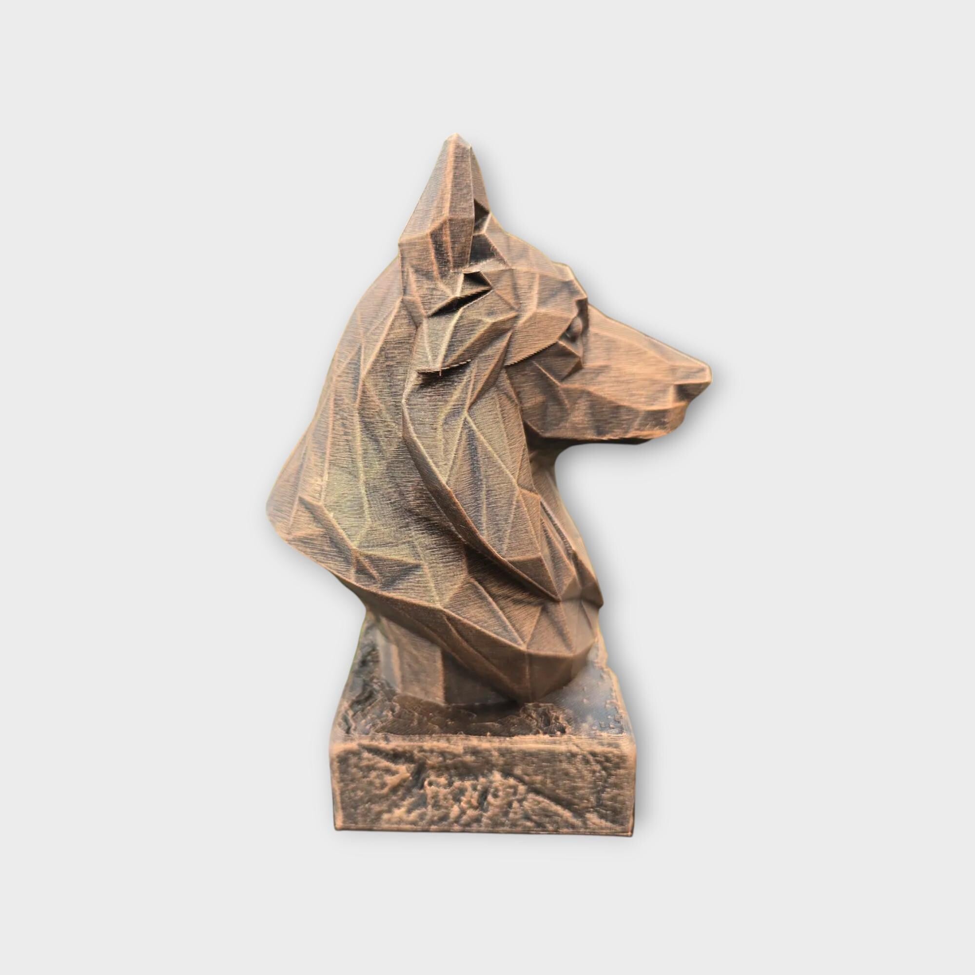 Büste eines Shetland Sheepdog Low Poly Büste Hundestatue - Wohndeko Hundeliebhaber handbemaltes Ornament