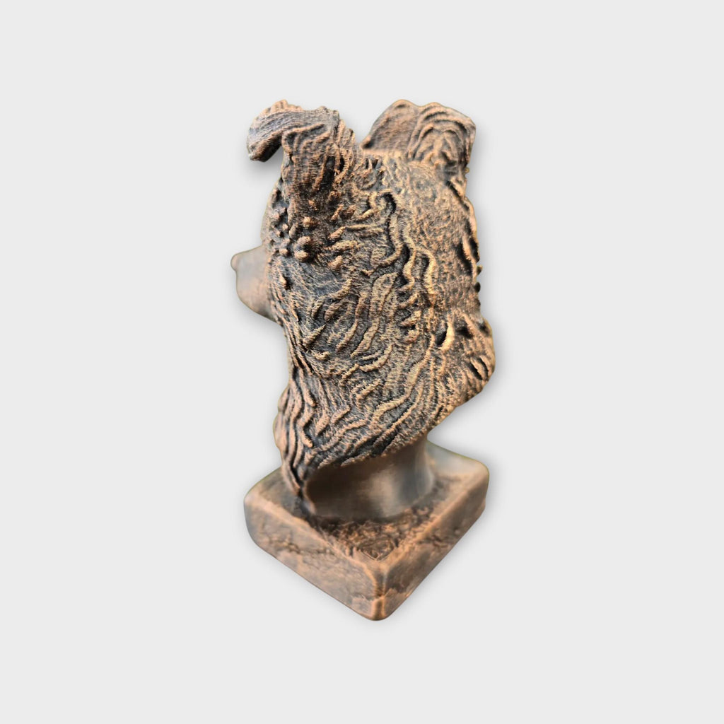 Bust of a Pumi dog statue - home decor dog lover handpainted ornament