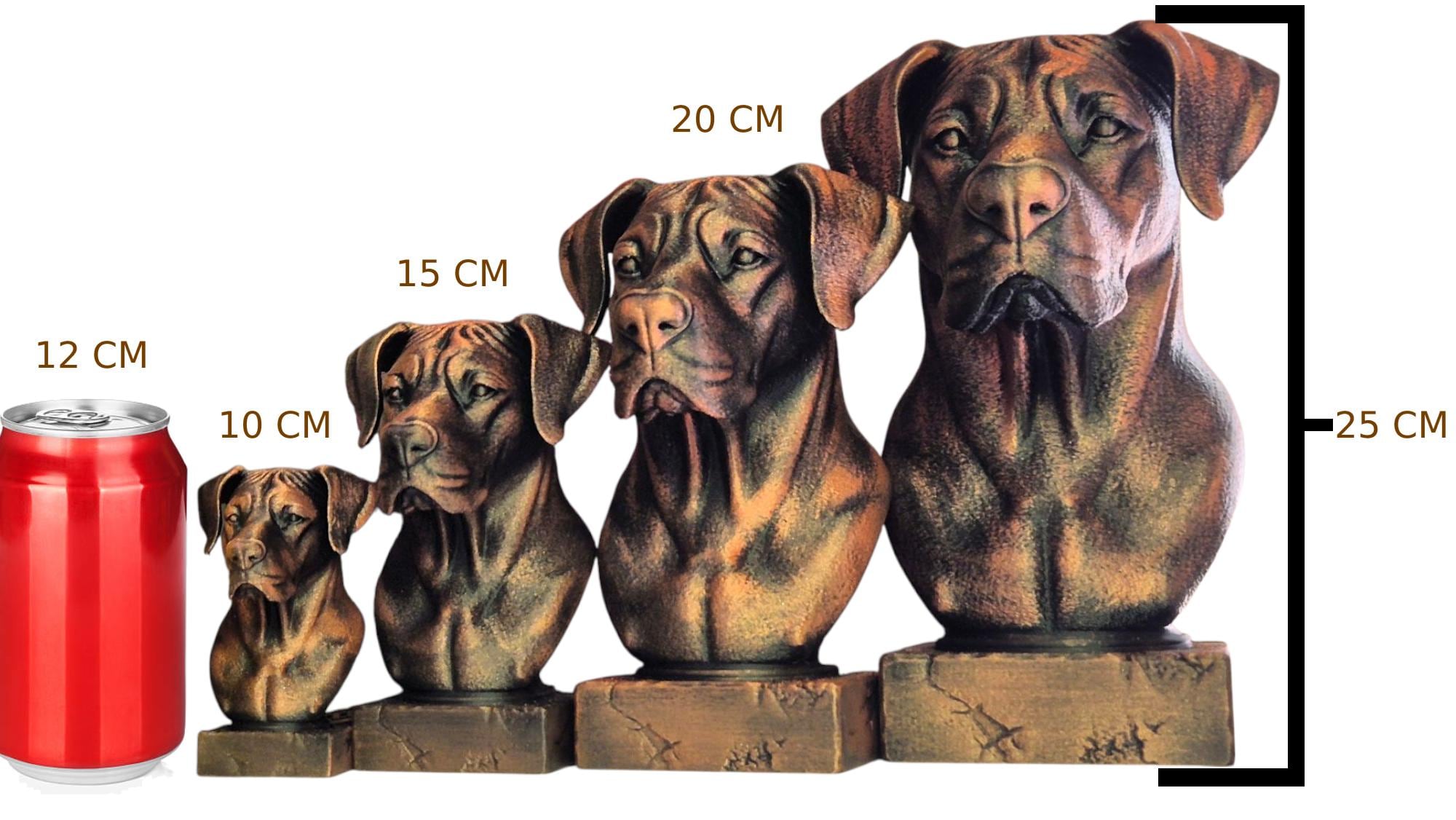 Bust of a Mudi dog statue - home decor dog lover handpainted ornament