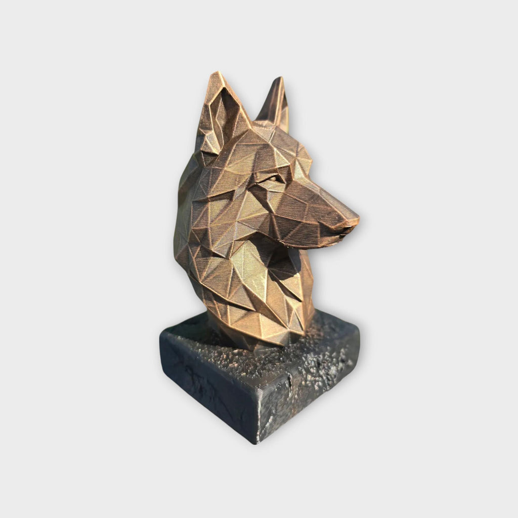 Bust of a German Shepherd Low Poly Bust Dog Statue - Home Decor Dog Lover Hand-Painted Ornament