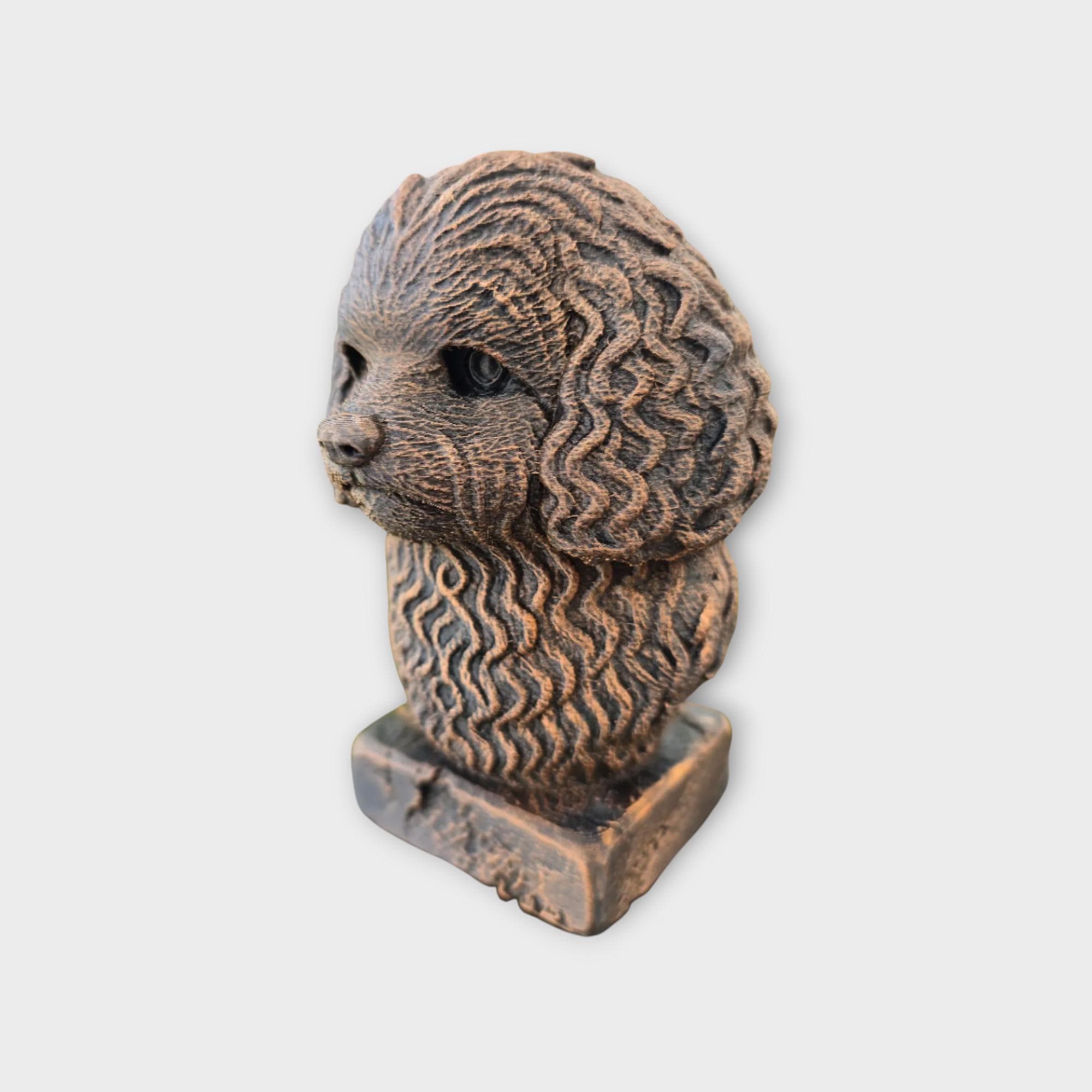 Bust of a Bolonka dog statue - home decor dog lover handpainted ornament