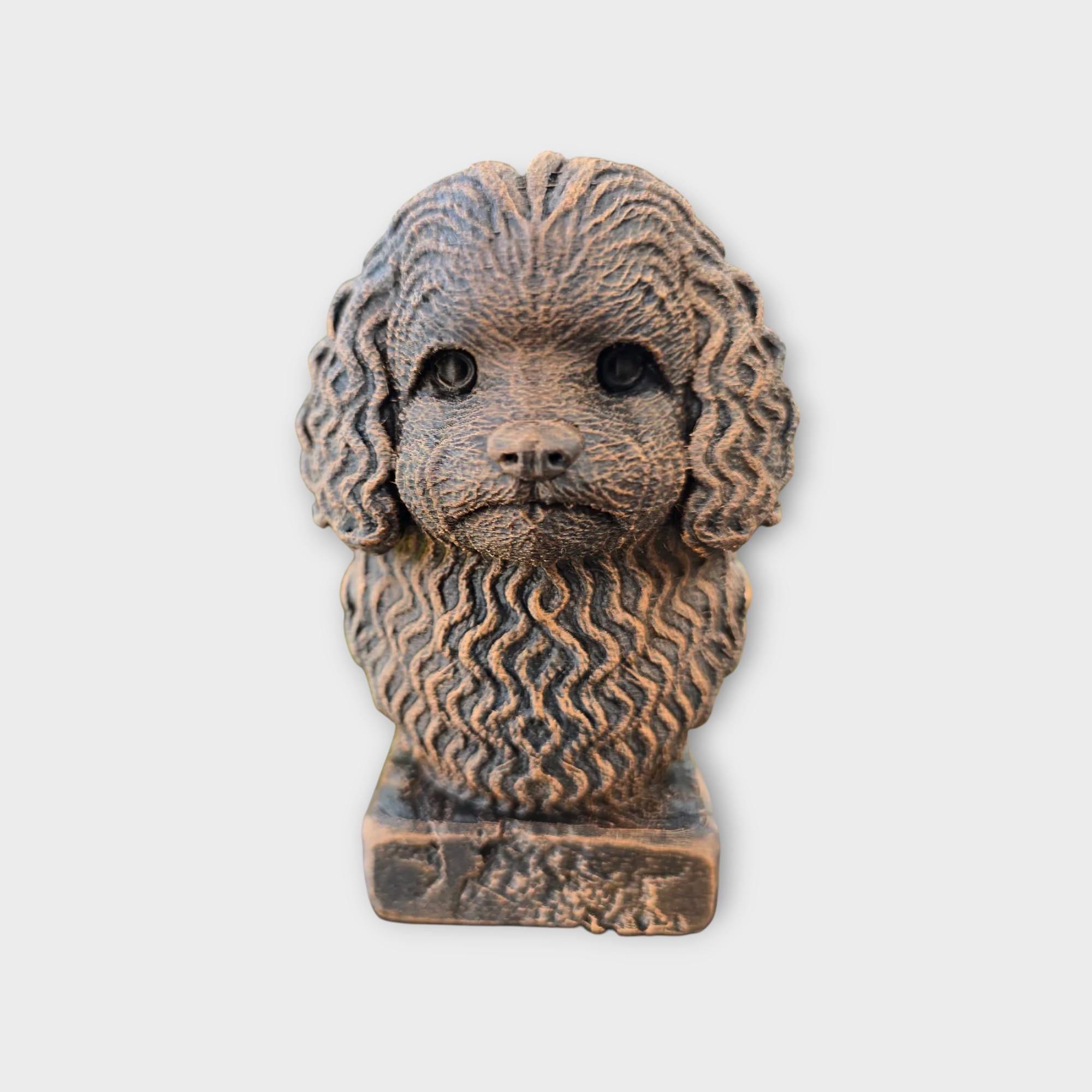 Bust of a Bolonka dog statue - home decor dog lover handpainted ornament