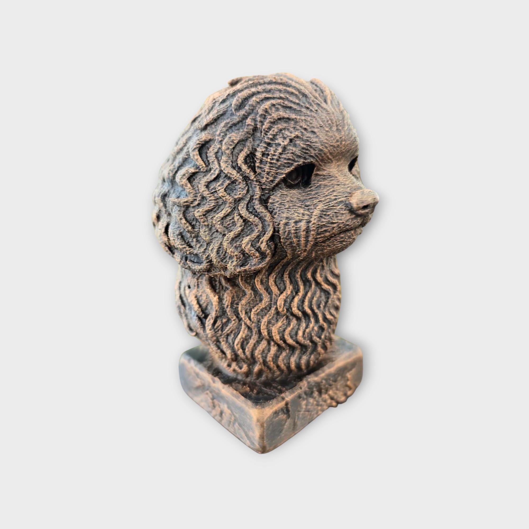Bust of a Bolonka dog statue - home decor dog lover handpainted ornament