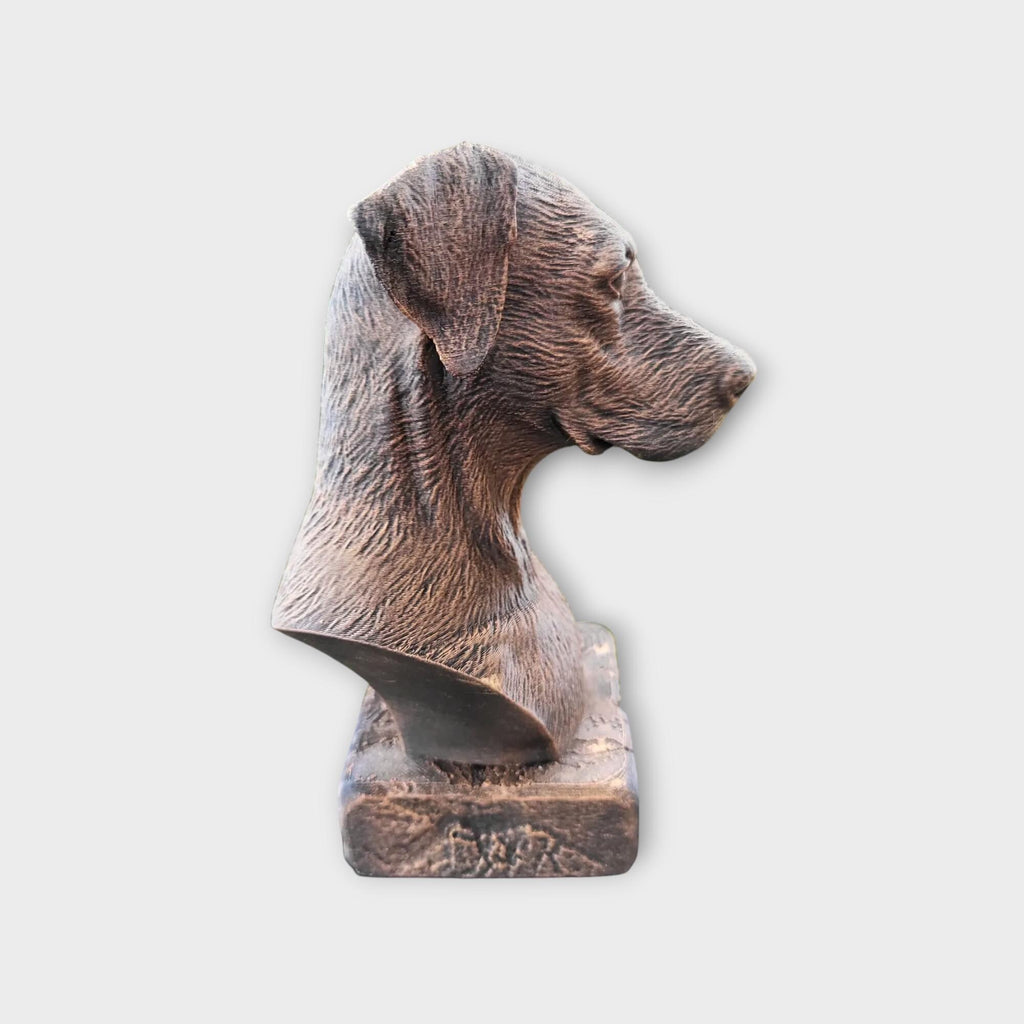 Bust of a doberman natural ears dog statue - home decor dog lover handpainted ornament