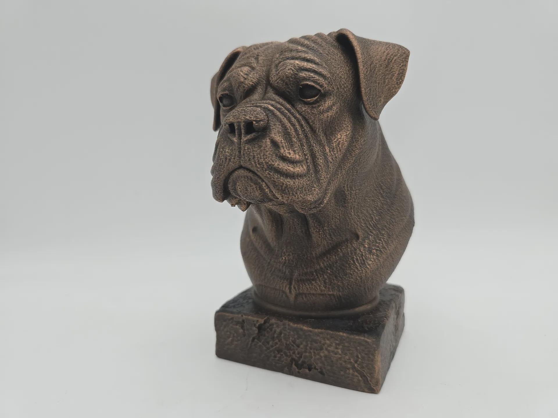 Bust of a american bulldog dog statue - home decor dog lover handpainted ornament