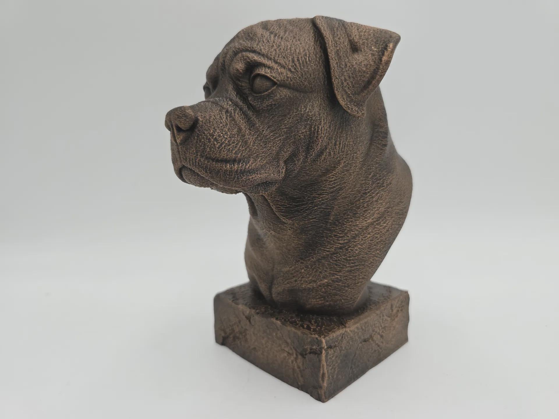 Büste einer Rottweiler-Büste, Hundestatue – Wohndeko, Hundeliebhaber, Geschenk für ihn, ihr handbemaltes Ornament