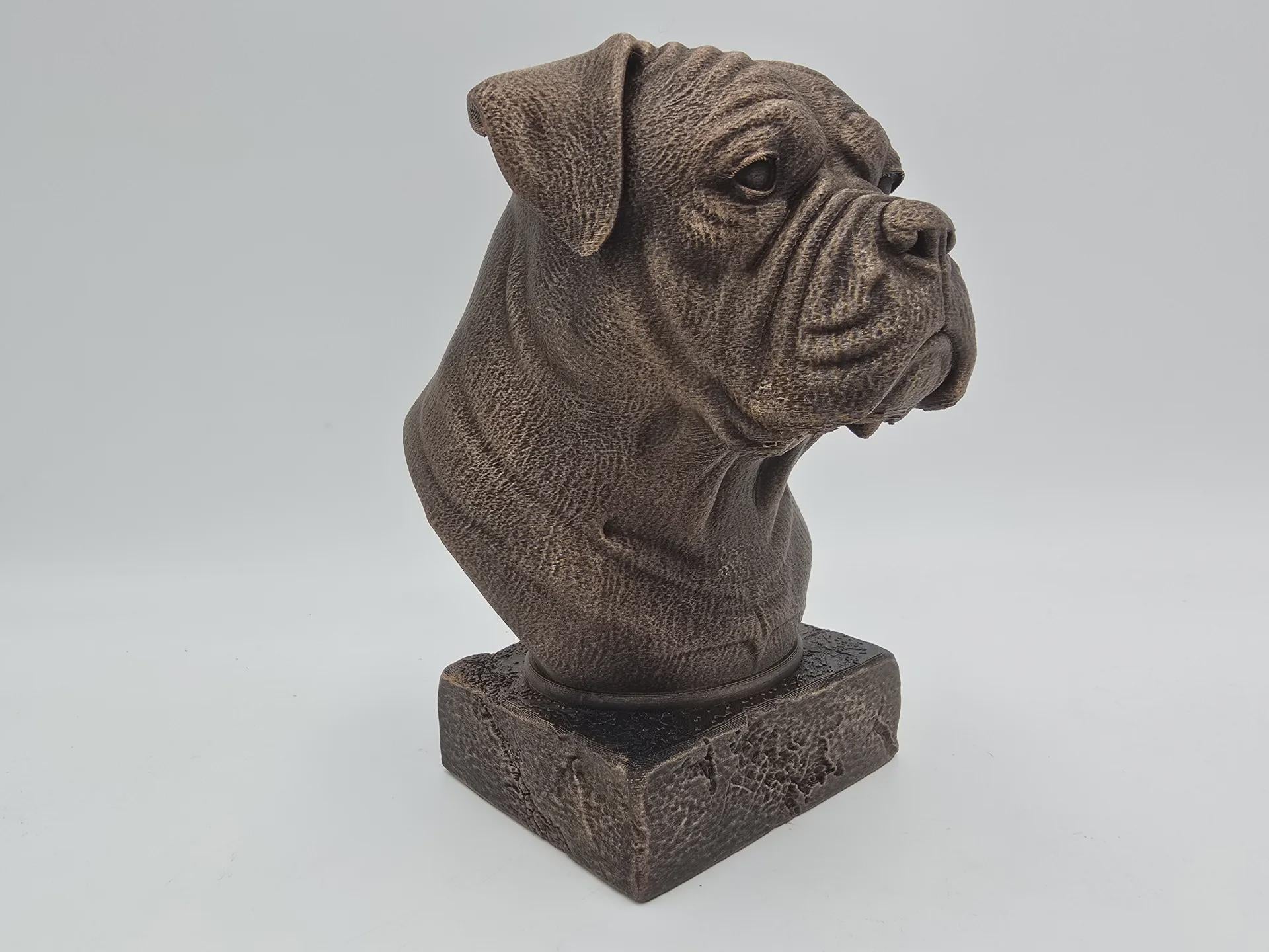 Bust of a american bulldog dog statue - home decor dog lover handpainted ornament