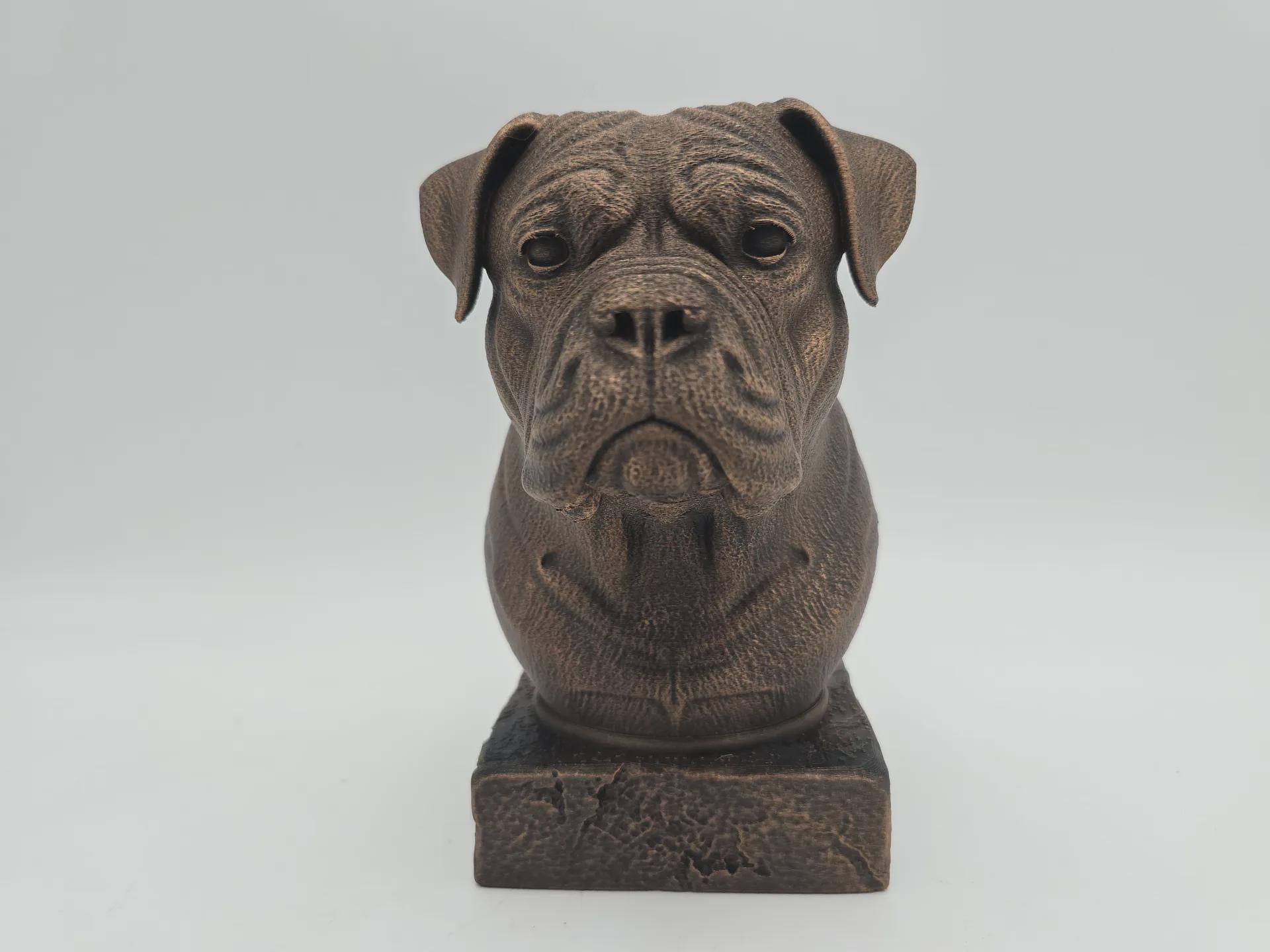 Bust of a american bulldog dog statue - home decor dog lover handpainted ornament