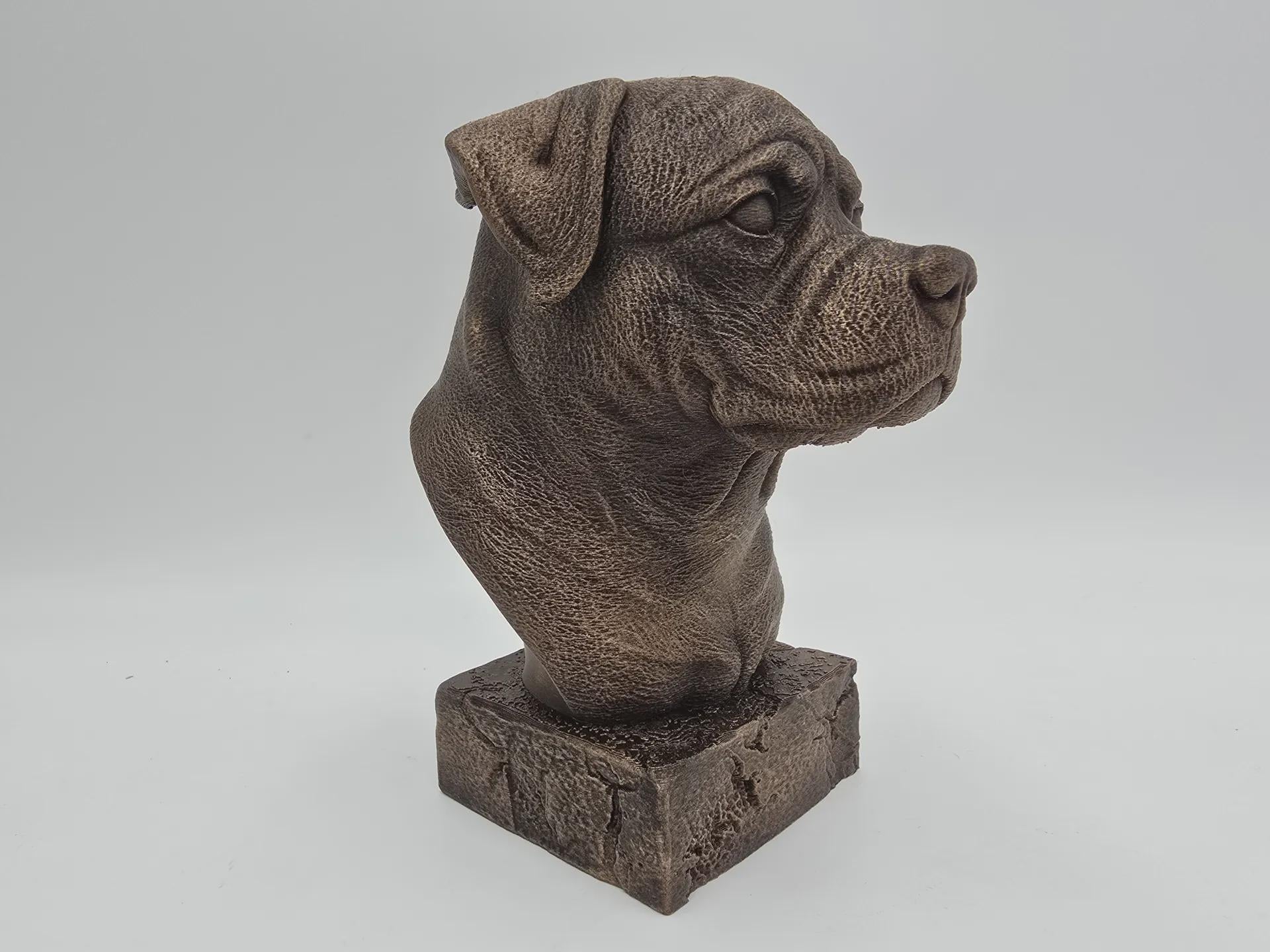 Büste einer Rottweiler-Büste, Hundestatue – Wohndeko, Hundeliebhaber, Geschenk für ihn, ihr handbemaltes Ornament