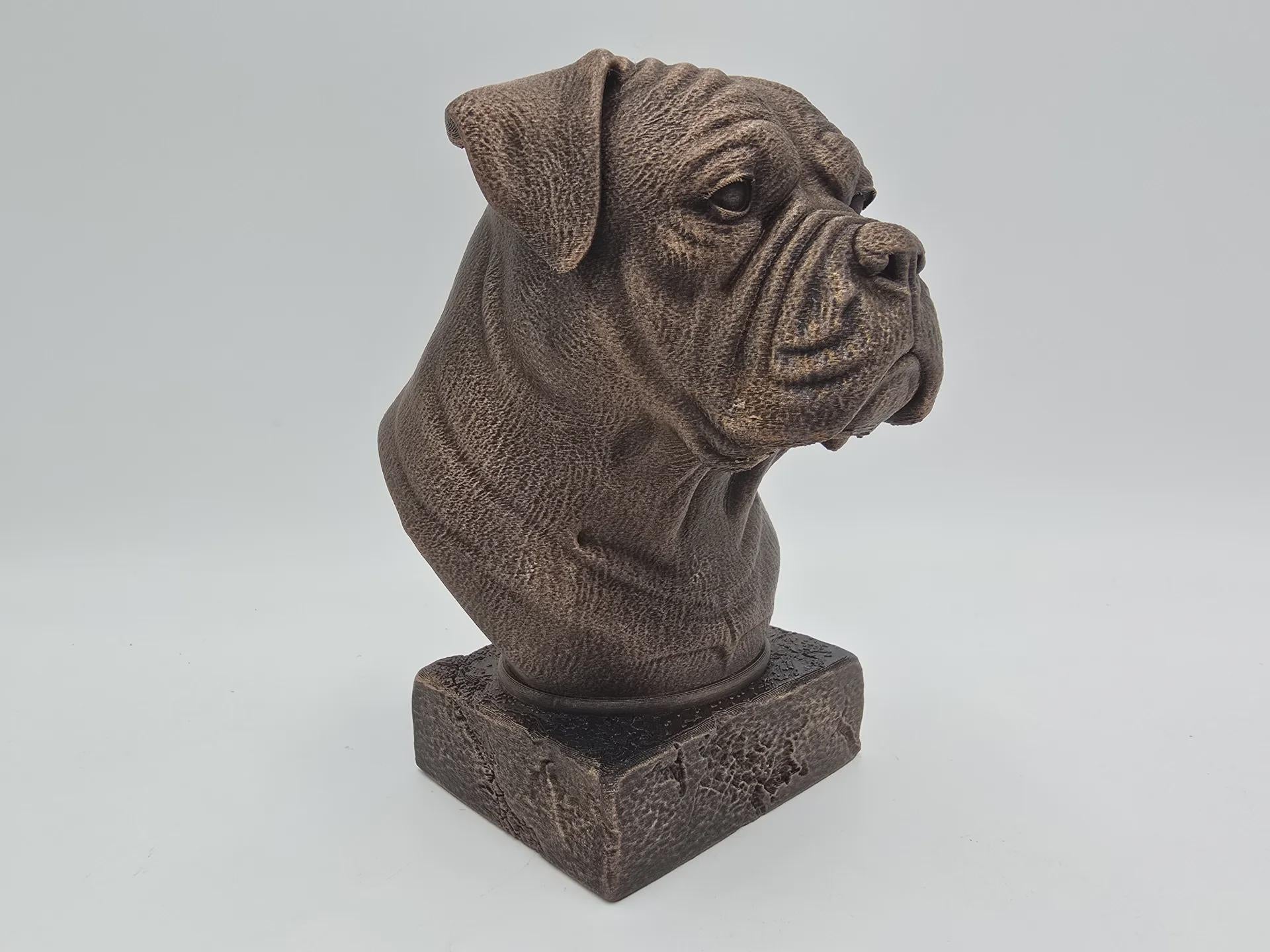 Bust of a american bulldog dog statue - home decor dog lover handpainted ornament