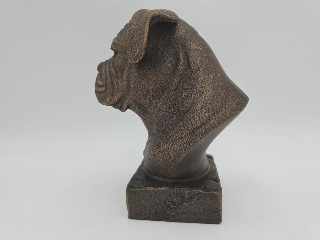 Bust of a american bulldog dog statue - home decor dog lover handpainted ornament