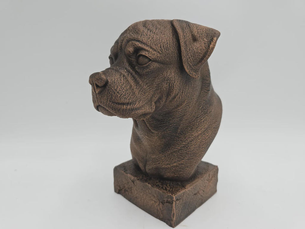 Büste einer Rottweiler-Büste, Hundestatue – Wohndeko, Hundeliebhaber, Geschenk für ihn, ihr handbemaltes Ornament