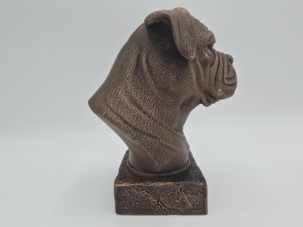 Bust of a american bulldog dog statue - home decor dog lover handpainted ornament