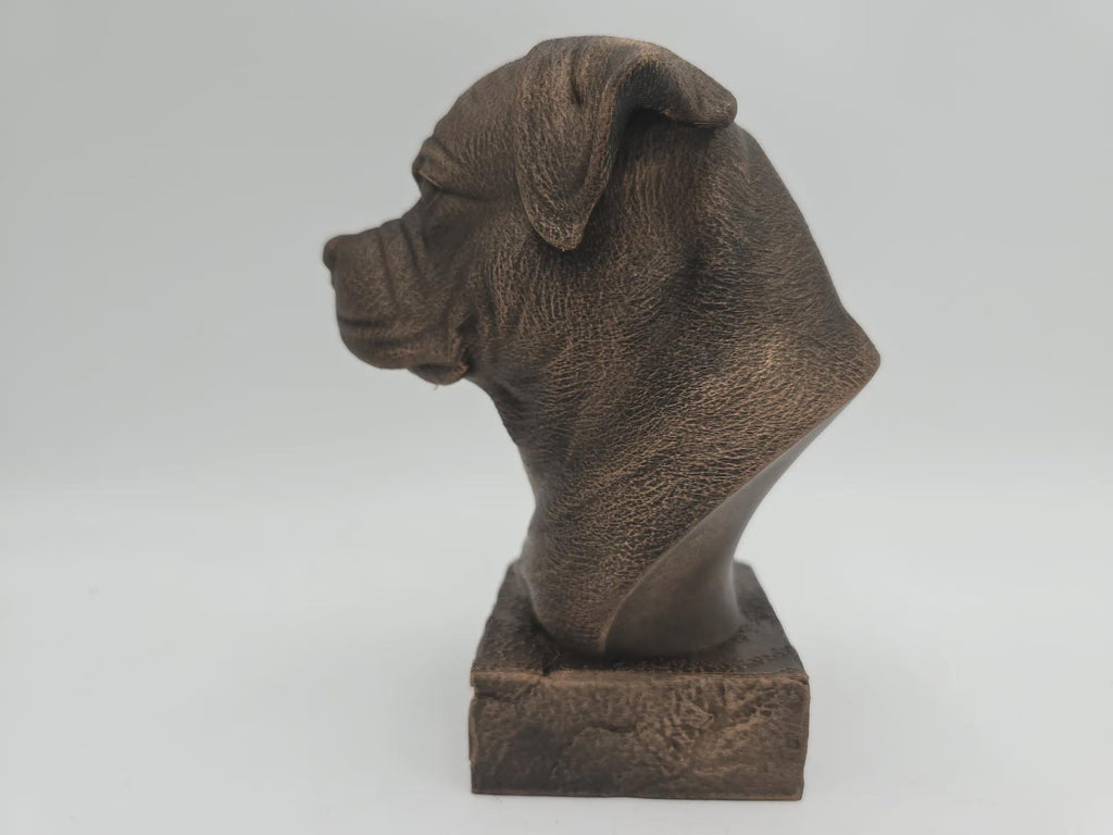Büste einer Rottweiler-Büste, Hundestatue – Wohndeko, Hundeliebhaber, Geschenk für ihn, ihr handbemaltes Ornament