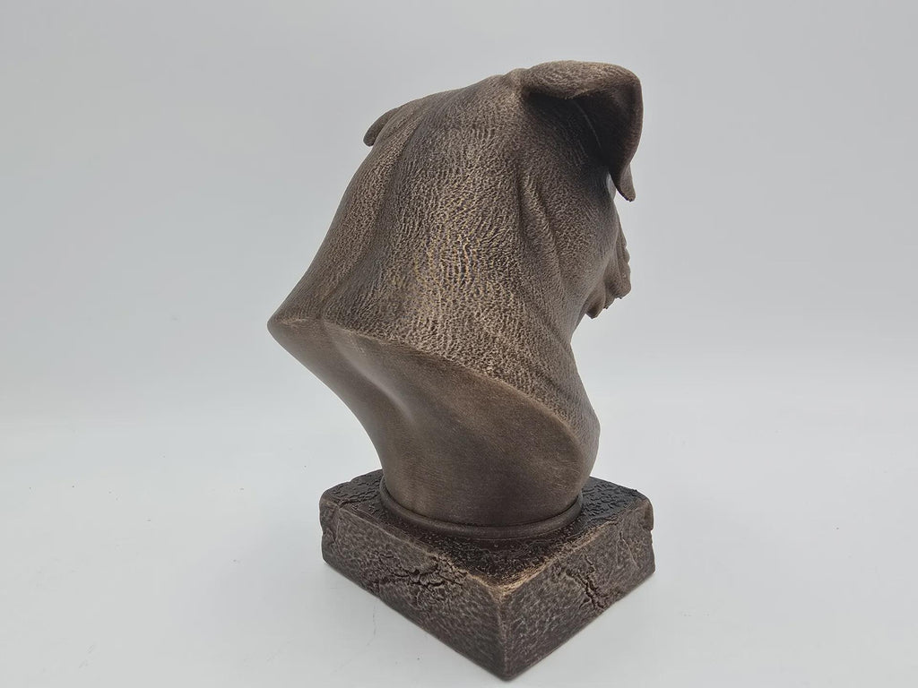 Bust of a american bulldog dog statue - home decor dog lover handpainted ornament