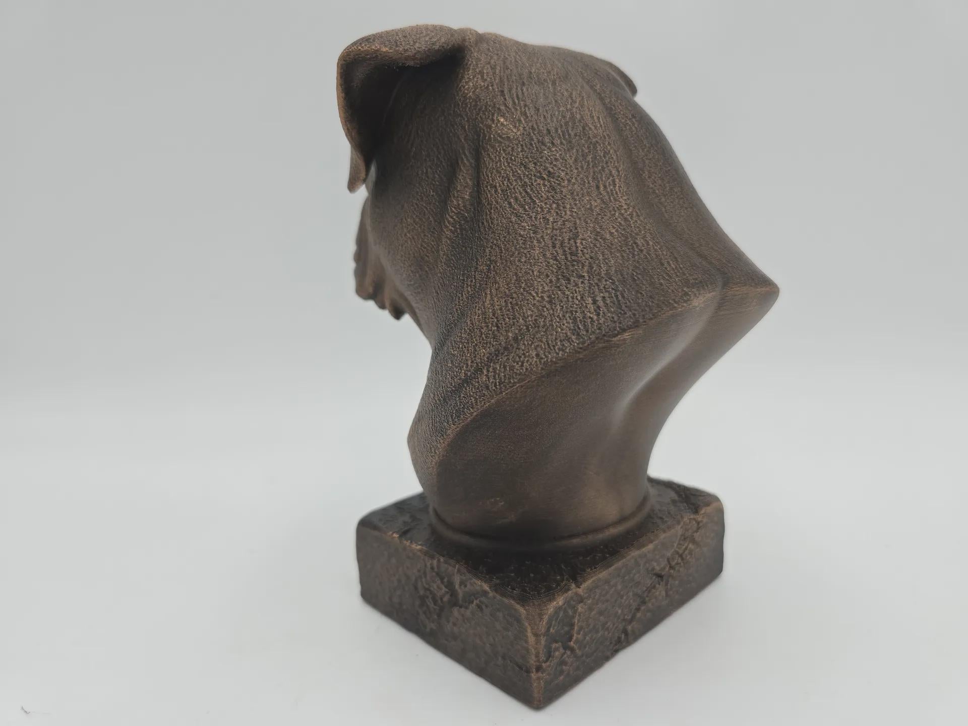 Bust of a american bulldog dog statue - home decor dog lover handpainted ornament