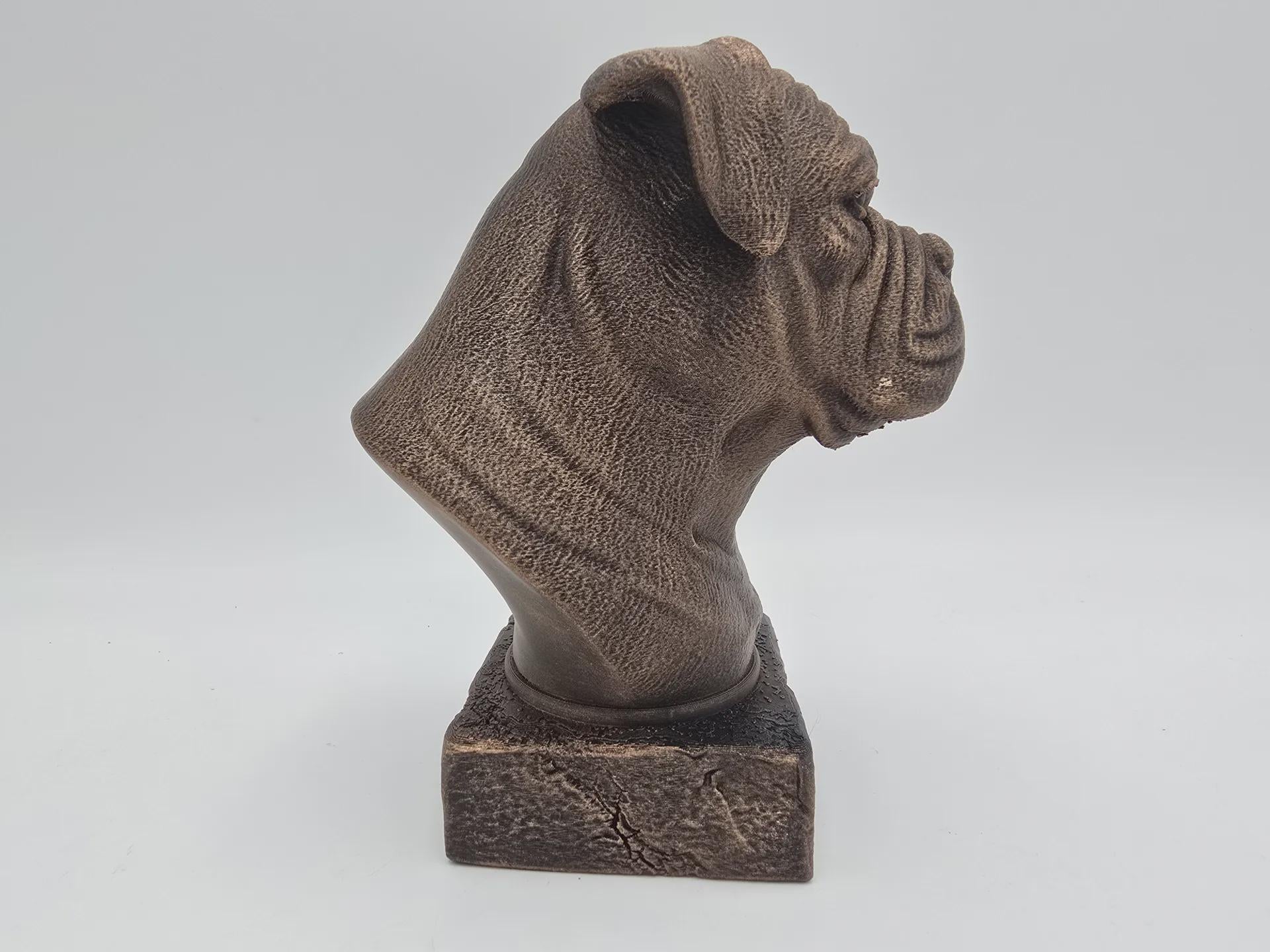 Bust of a american bulldog dog statue - home decor dog lover handpainted ornament