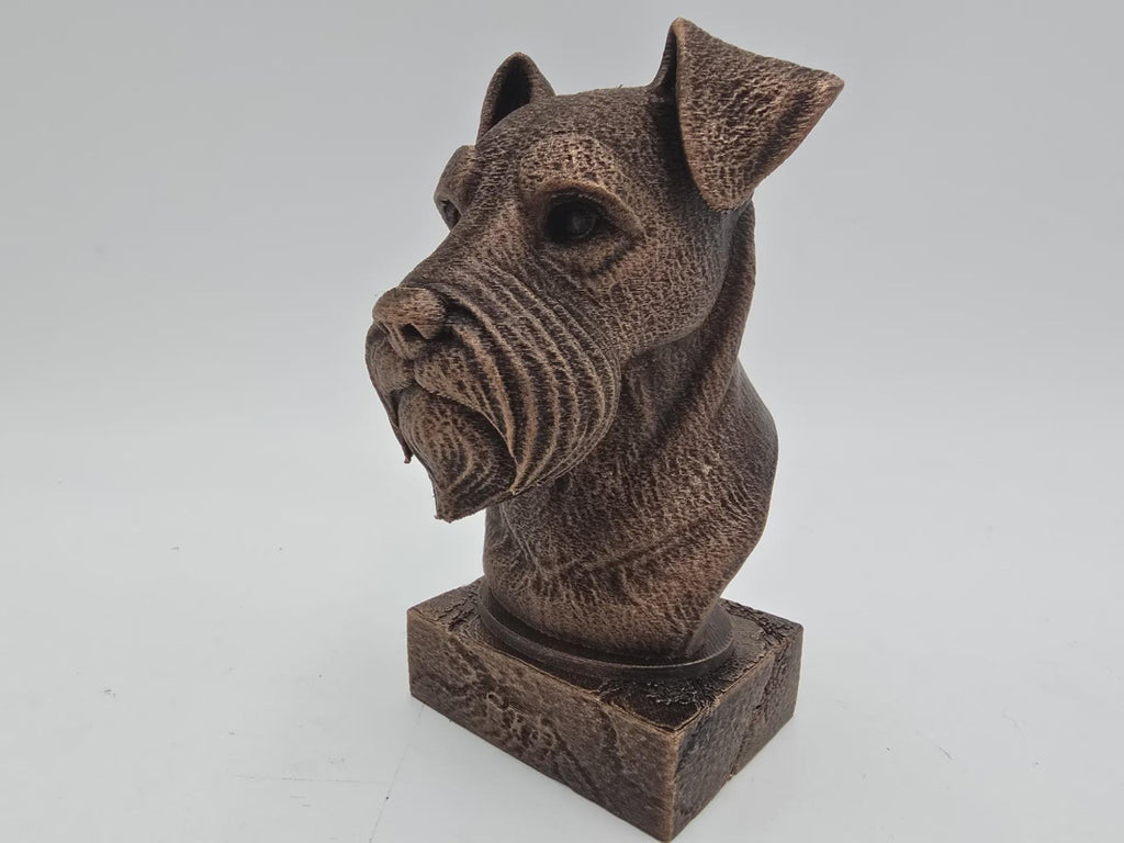 Büste einer Schnauzerbüste, Hundestatue – Wohndeko, Hundeliebhaber, Geschenk für ihn, ihr handbemaltes Ornament