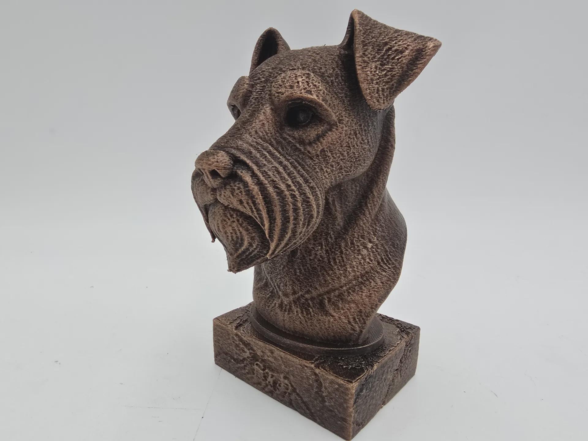 Büste einer Schnauzerbüste, Hundestatue – Wohndeko, Hundeliebhaber, Geschenk für ihn, ihr handbemaltes Ornament