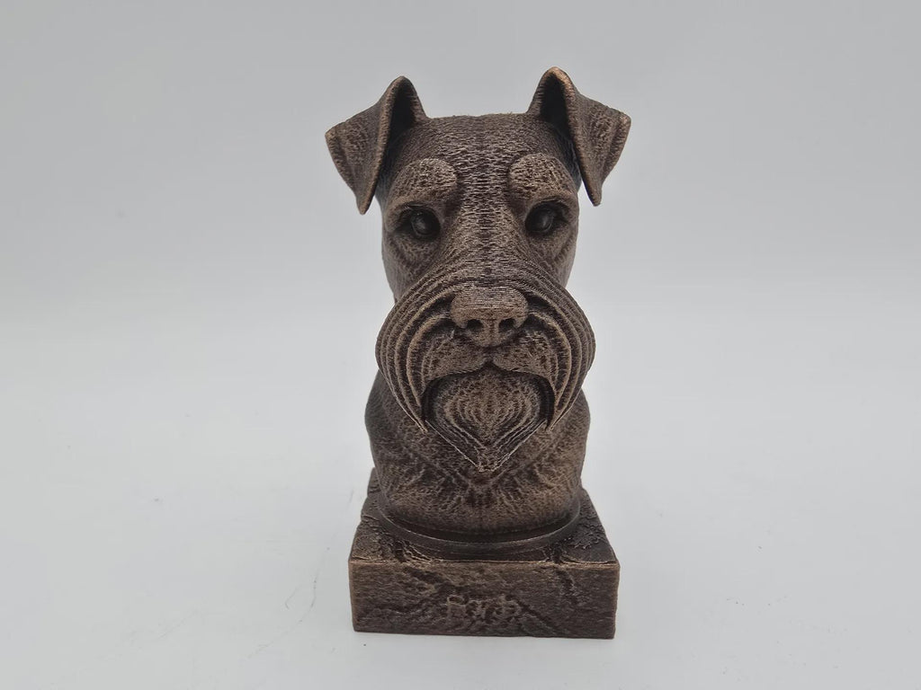Büste einer Schnauzerbüste, Hundestatue – Wohndeko, Hundeliebhaber, Geschenk für ihn, ihr handbemaltes Ornament