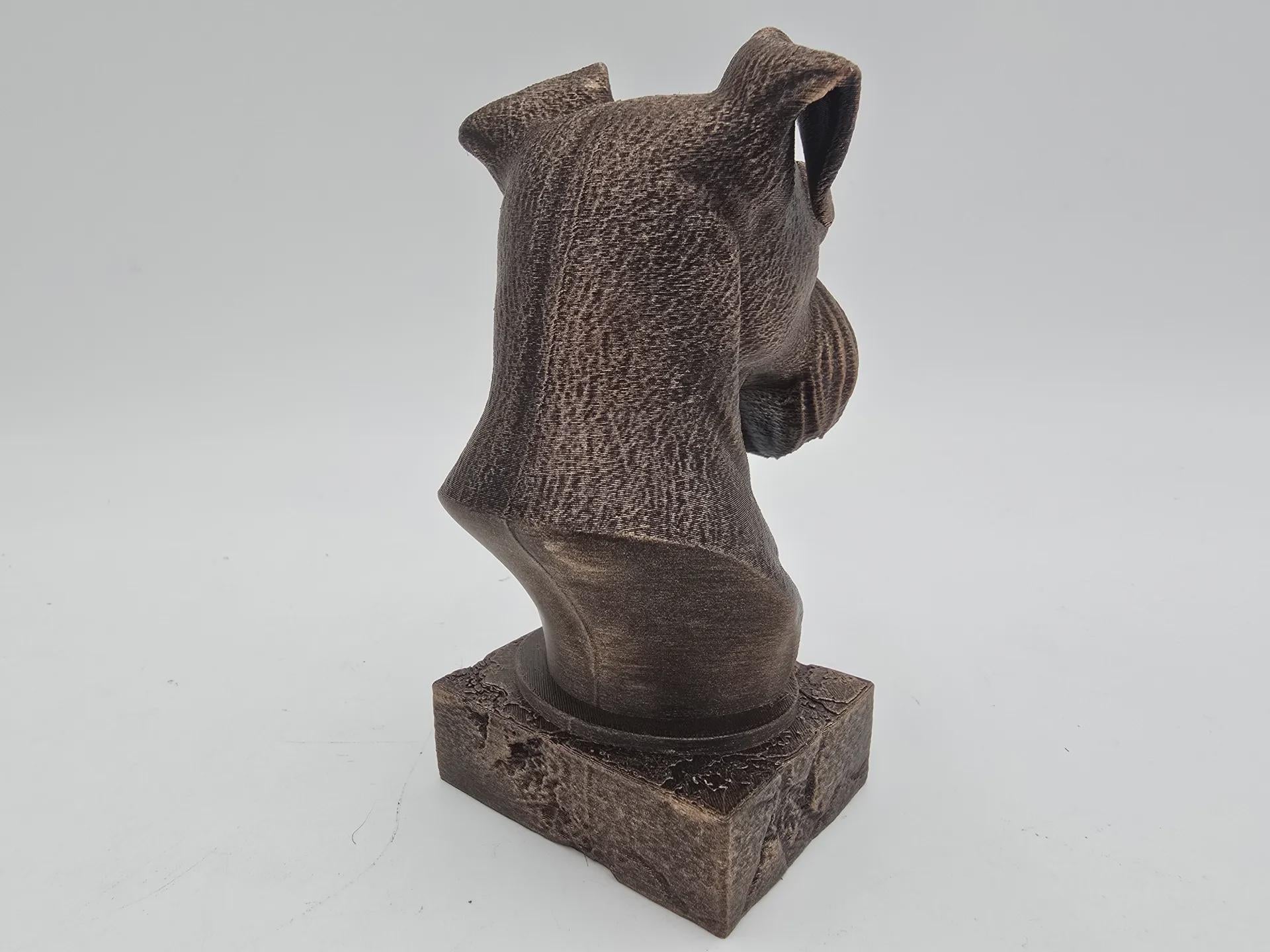 Büste einer Schnauzerbüste, Hundestatue – Wohndeko, Hundeliebhaber, Geschenk für ihn, ihr handbemaltes Ornament