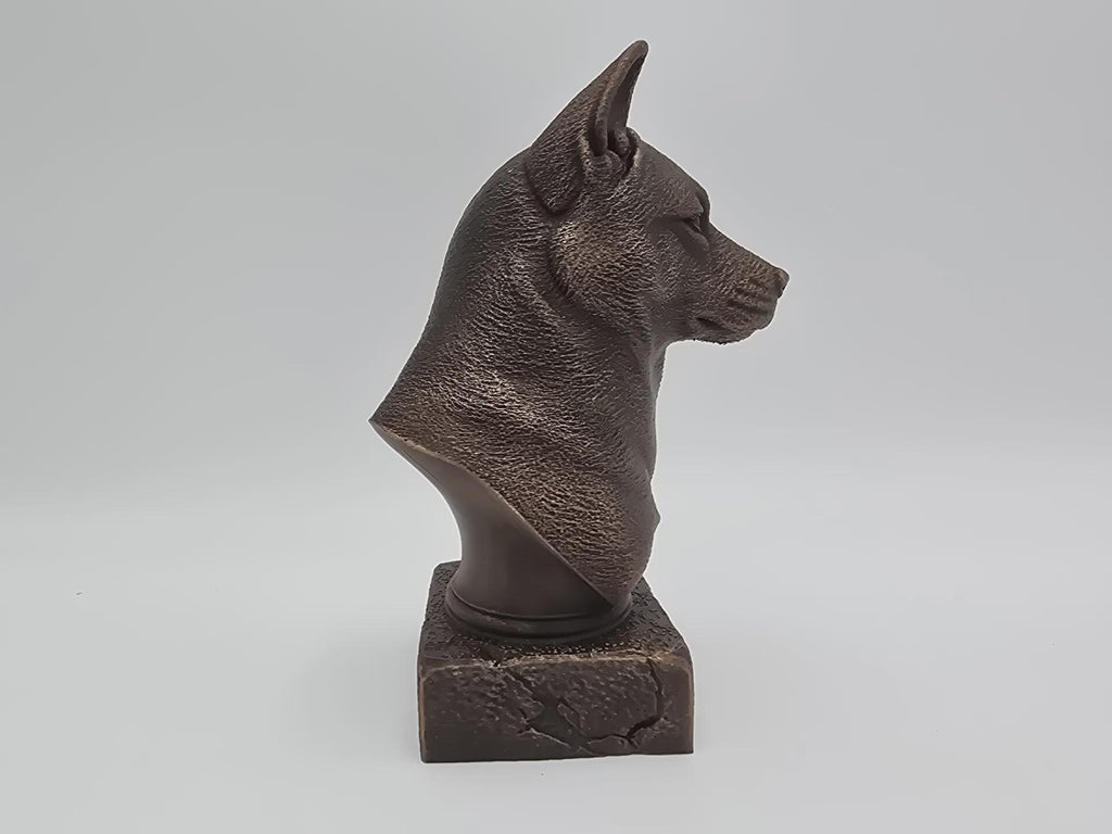 Büste einer Shiba Inu Hundestatue - Wohndeko Hundeliebhaber handbemalt Ornament
