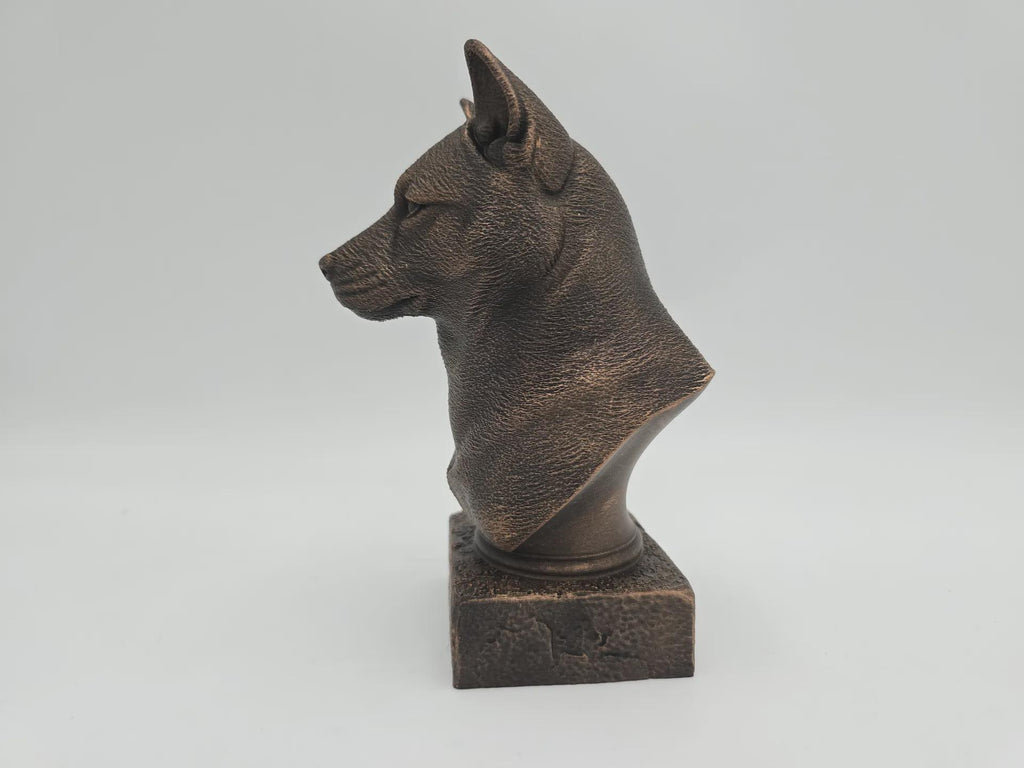 Büste einer Shiba Inu Hundestatue - Wohndeko Hundeliebhaber handbemalt Ornament