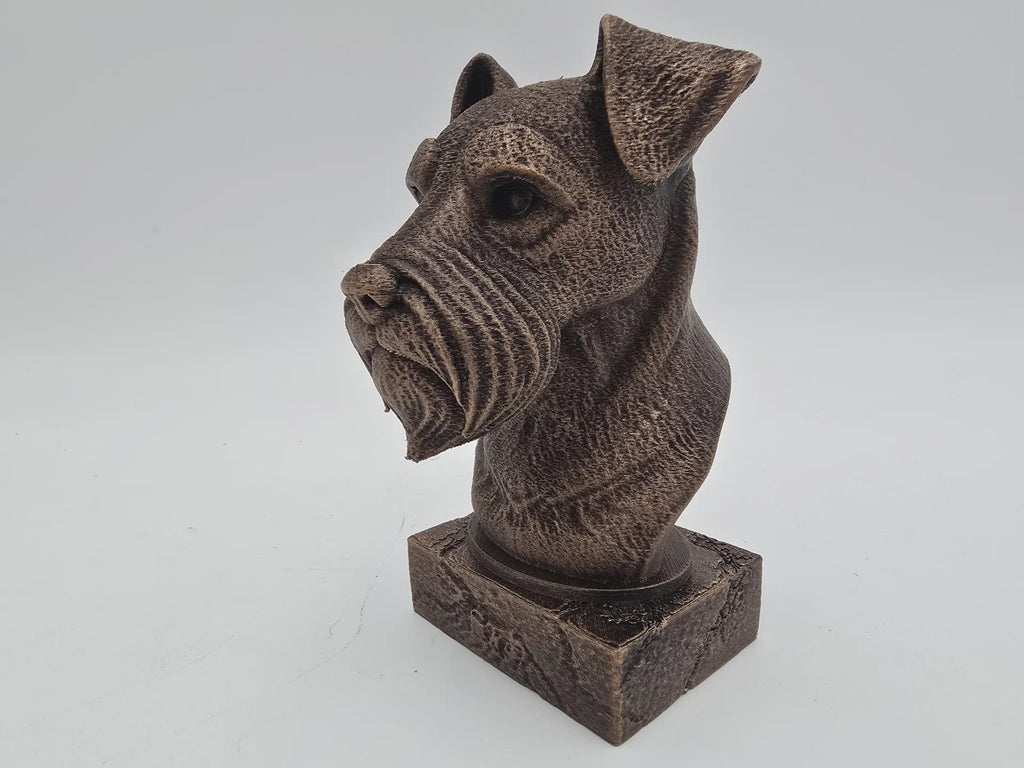 Büste einer Schnauzerbüste, Hundestatue – Wohndeko, Hundeliebhaber, Geschenk für ihn, ihr handbemaltes Ornament