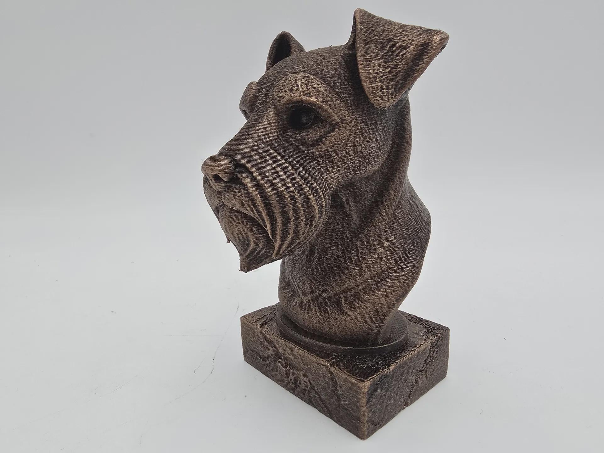 Büste einer Schnauzerbüste, Hundestatue – Wohndeko, Hundeliebhaber, Geschenk für ihn, ihr handbemaltes Ornament
