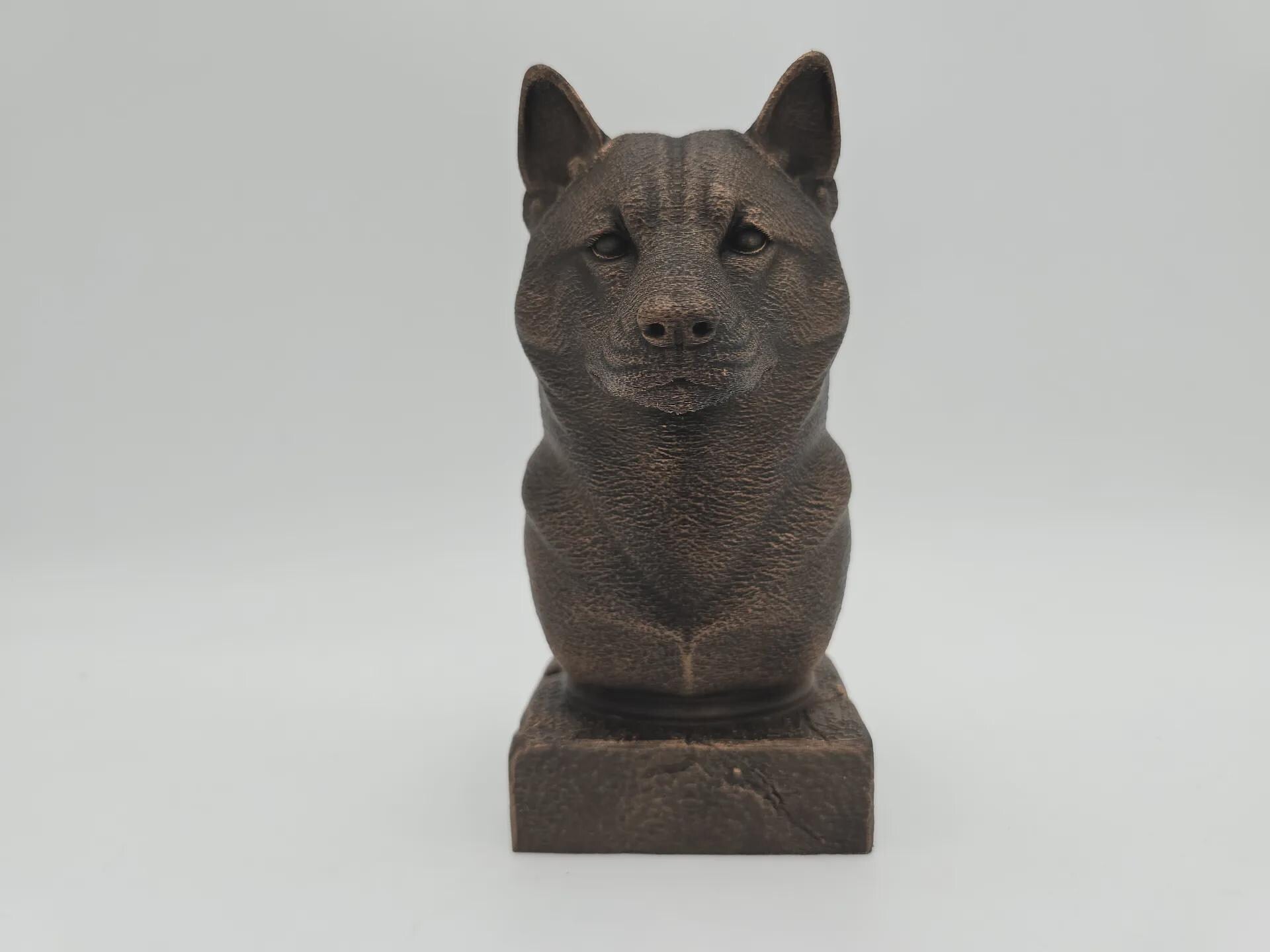 Büste einer Shiba Inu Hundestatue - Wohndeko Hundeliebhaber handbemalt Ornament