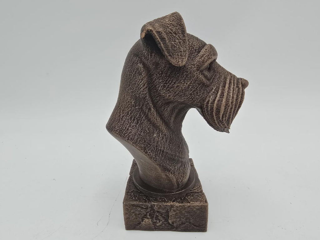 Büste einer Schnauzerbüste, Hundestatue – Wohndeko, Hundeliebhaber, Geschenk für ihn, ihr handbemaltes Ornament