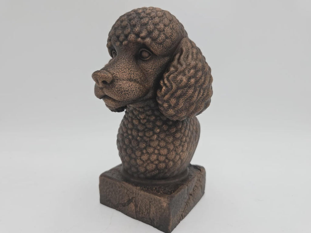 Bust of a poodle bust dog statue - home decor dog lover handpainted ornament