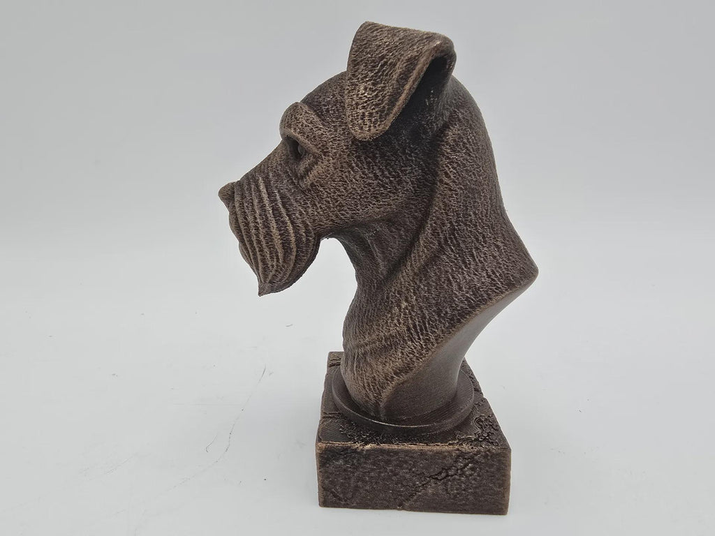 Büste einer Schnauzerbüste, Hundestatue – Wohndeko, Hundeliebhaber, Geschenk für ihn, ihr handbemaltes Ornament