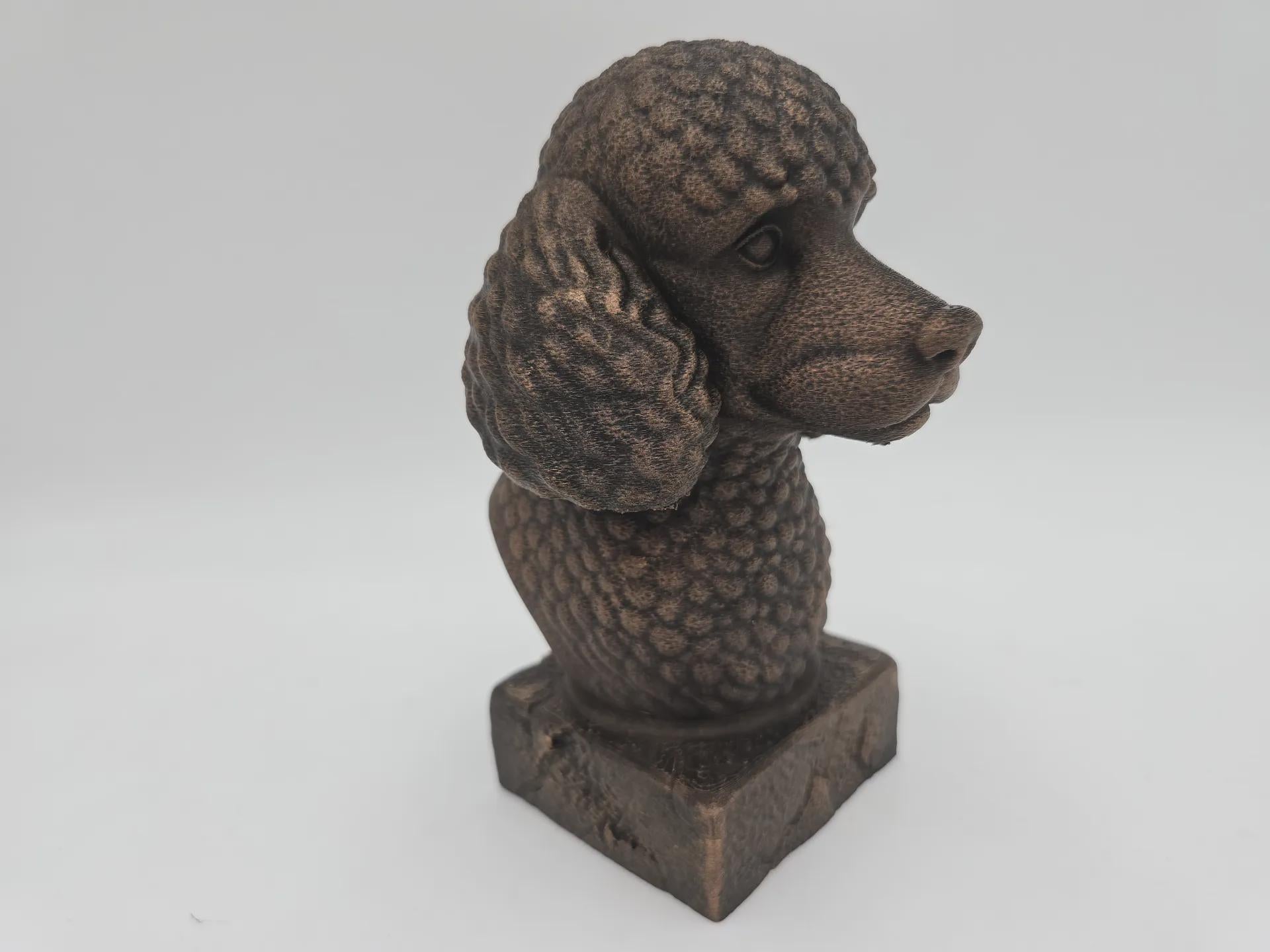 Bust of a poodle bust dog statue - home decor dog lover handpainted ornament