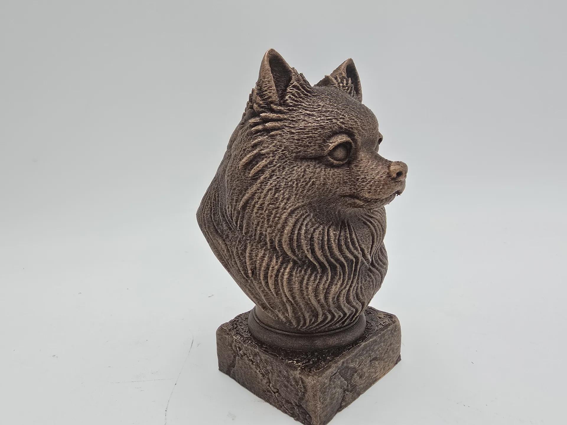 Bust of a pompsky bust bust dog statue - home decor dog lover handpainted ornament