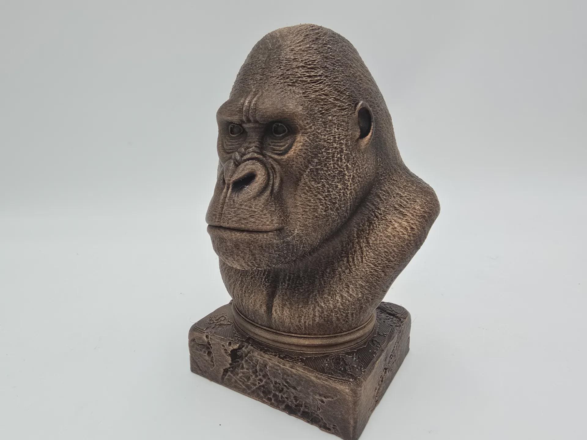 Bust of a Gorilla statue - home decor lover gift him her handpainted ornament