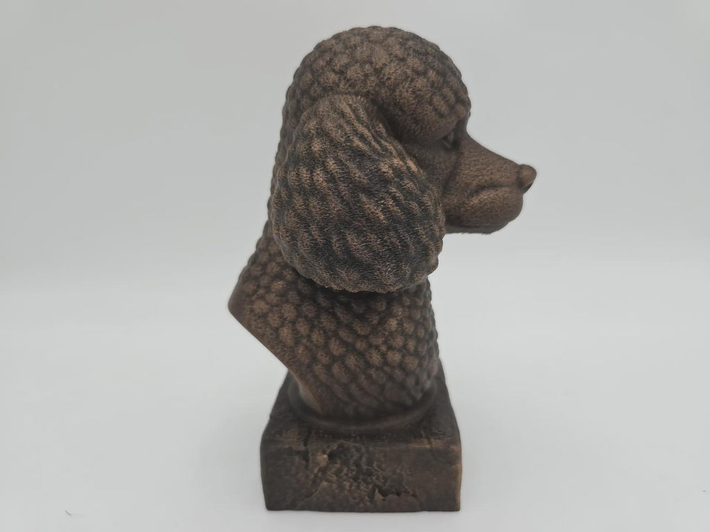 Bust of a poodle bust dog statue - home decor dog lover handpainted ornament